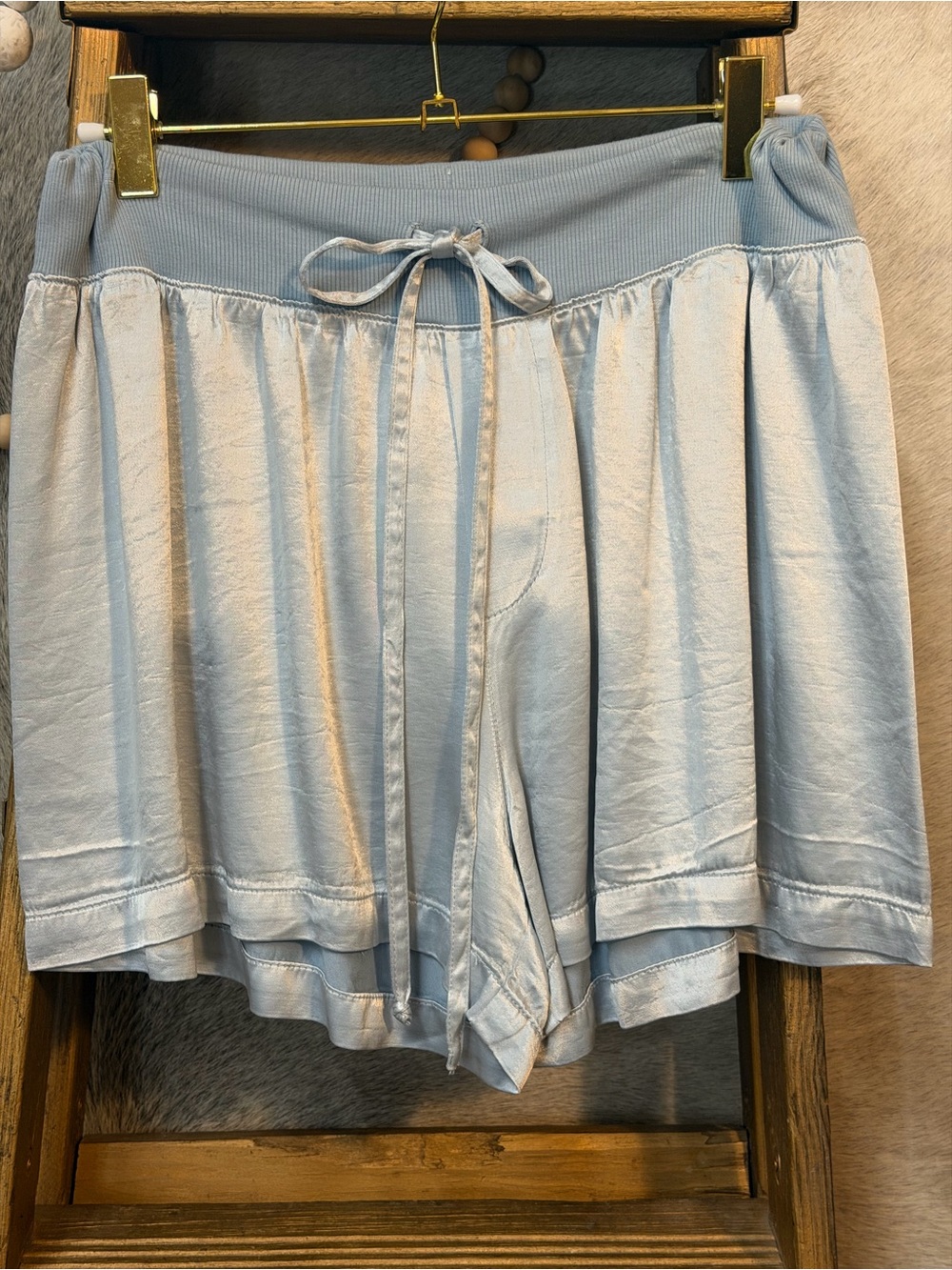 PJ Harlow “Mikel” Light Blue Women's Lounge Short with Drawstring Waist